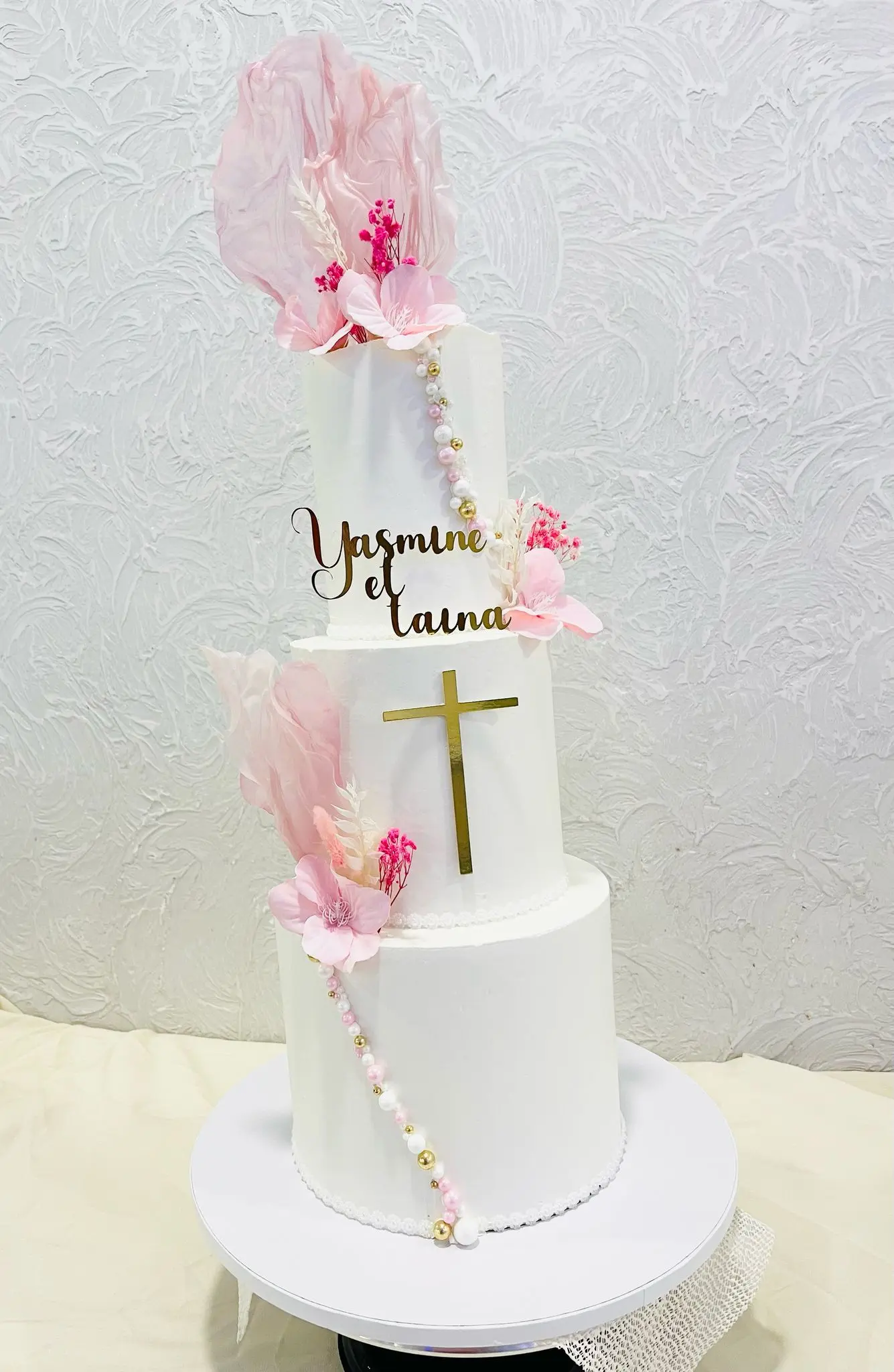 Gâteau de baptême pastel — Carla Love Cakes